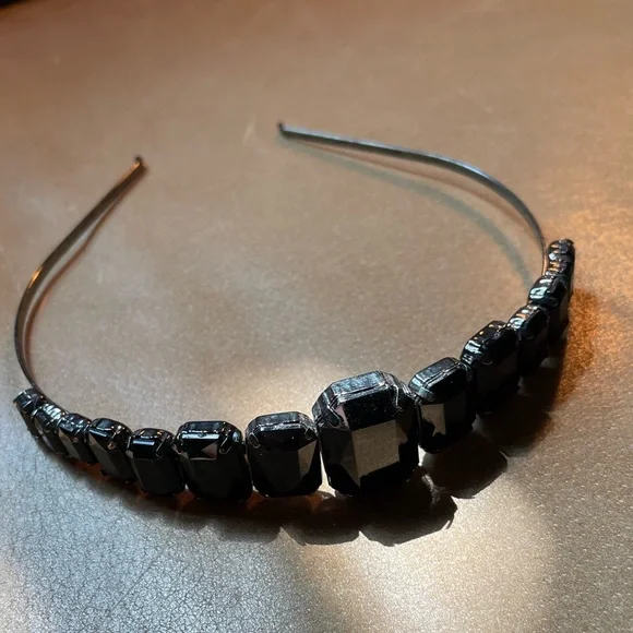 Gunmetal black rhinestone headband soldered pink glam silver gray Sequin Headband Girls Headbands Sparkly Hair Head Bands You  main image 2